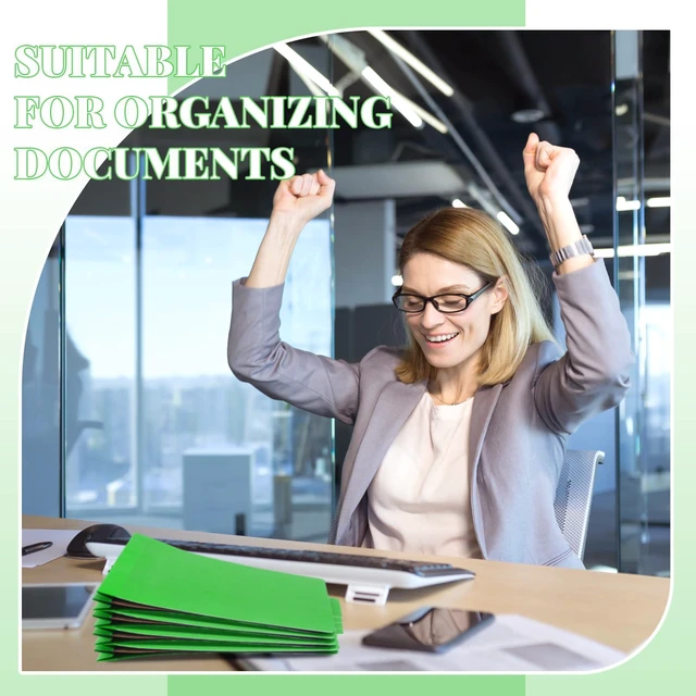 Alt view image 5 of 6 - 12 Pcs Classification Folders Letter Size Bulk, Green