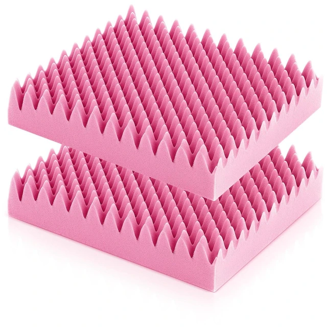 Main image of 2 Pcs Egg Foam Pad,18 X 16 X 4 Inches Egg-Shaped,Pink Egg Seat Cushions Crate for Chairs, Convoluted Foam Relieves Pressure, Breathable Design, For Wheelchair Office Car Seats