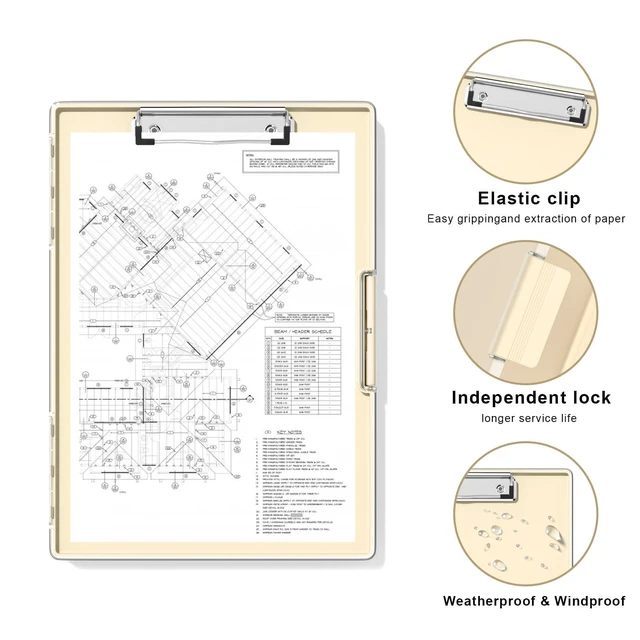 Alt view image 3 of 6 - Clipboard with Storage, Beige 8.5 x 11 Clip Board, Dual Compartmen Folder Nursing Side Opening, Heavy Duty Organization Box, Smooth Writing for Teachers, Classroom, Size 13.3 x 9.4 x 1.5 in