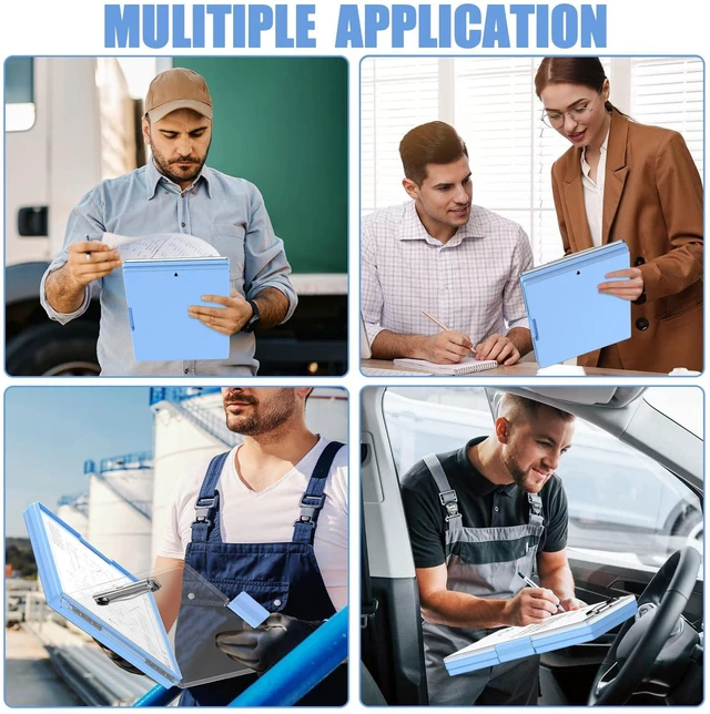 Alt view image 6 of 6 - Clipboard with Storage, Blue 8.5 x 11 Clip Board, Dual Compartmen Folder Nursing Side Opening, Heavy Duty Organization Box, Smooth Writing for Teachers, Classroom, Size 13.3 x 9.4 x 1.5 in
