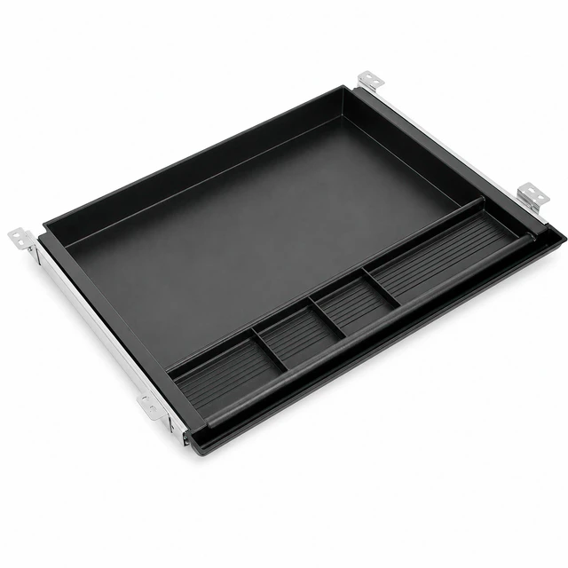 Main image of Large Under Desk Pencil Drawer, 21.25 W, Ball Bearing Slide-Out Under desk drawer organizer for Office Supplies, Paper & Pencils, Fits Desks Over 1 Thick, Adjustable Extension 16.2528