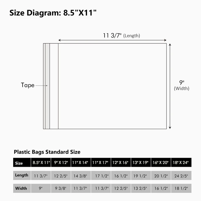 Alt view image 2 of 7 - 50 Pack Acid-Free Crystal Clear Sleeves Storage Bags for 8.5x11 Art Prints Pictures,Photos,Framing Mat Mattes (Bag Size: 9"x11 3/7")