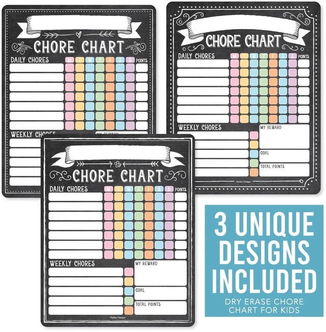 Alt view image 3 of 7 - Magnetic Chore Chart for Kids Multiple Kids Chore Board for Home and School Chalk Vintage Dry Erase Behavior Chart for Kid at Home, Weekly and Daily Responsibility Task Tracker for Teens and Adults