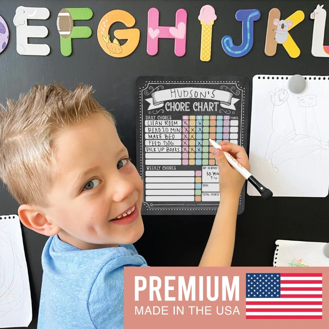 Alt view image 5 of 7 - Magnetic Chore Chart for Kids Multiple Kids Chore Board for Home and School Chalk Vintage Dry Erase Behavior Chart for Kid at Home, Weekly and Daily Responsibility Task Tracker for Teens and Adults