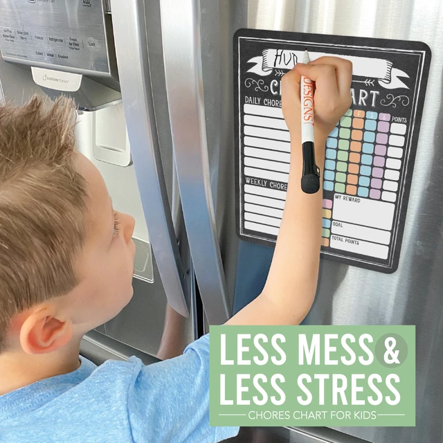Alt view image 6 of 7 - Magnetic Chore Chart for Kids Multiple Kids Chore Board for Home and School Chalk Vintage Dry Erase Behavior Chart for Kid at Home, Weekly and Daily Responsibility Task Tracker for Teens and Adults