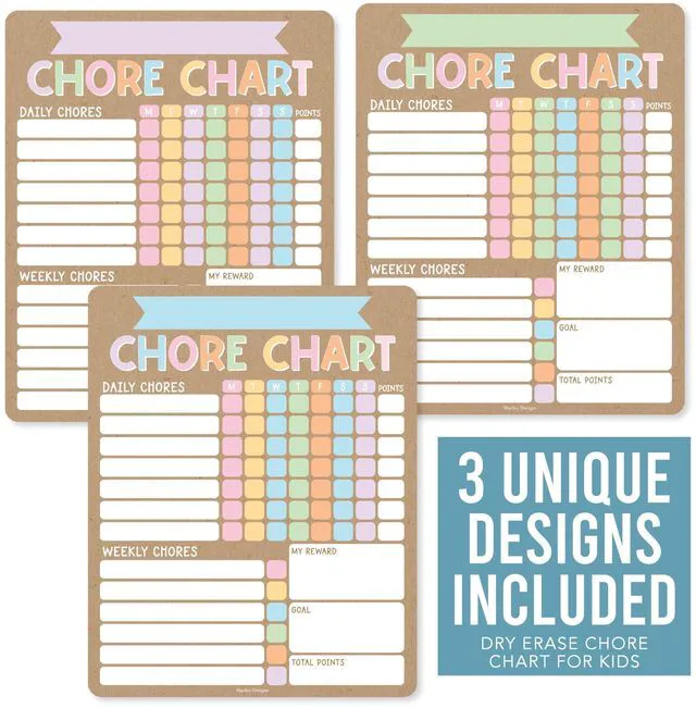 Alt view image 3 of 7 - Magnetic Chore Chart for Kids Multiple Kids Chore Board for Home and School Kraft Colorful Dry Erase Behavior Chart for Kid at Home, Weekly and Daily Responsibility Task Tracker for Teens and Adults