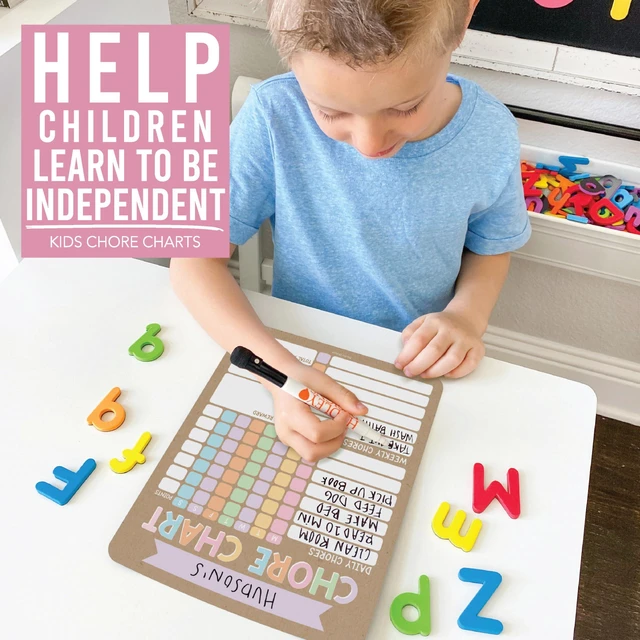 Alt view image 4 of 7 - Magnetic Chore Chart for Kids Multiple Kids Chore Board for Home and School Kraft Colorful Dry Erase Behavior Chart for Kid at Home, Weekly and Daily Responsibility Task Tracker for Teens and Adults