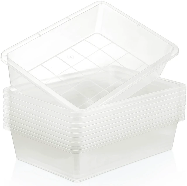 Main image of 24 Pcs Classroom Paper Tray, Stackable Letter Size Bin, Clear Stackable Plastic Trays, Letter Size, for Turn-in Papers, Teacher Desks, Classroom Files and Office Supplies