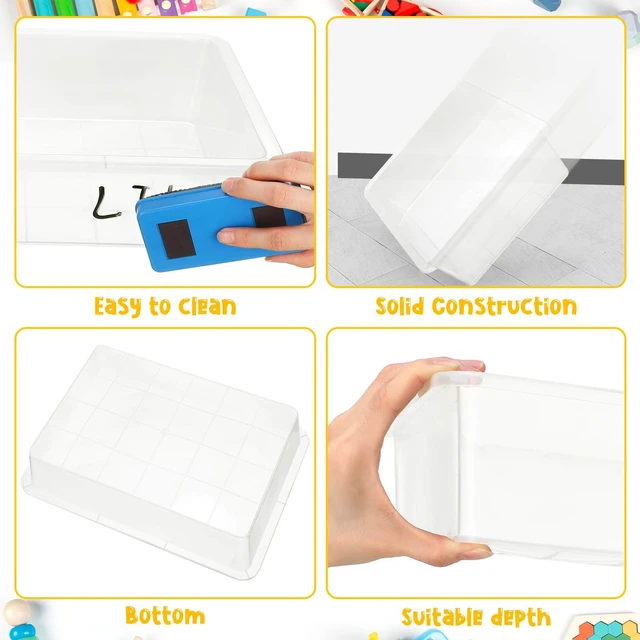 Alt view image 2 of 7 - 48 Pcs Classroom Paper Tray, Stackable Letter Size Bin, Clear Stackable Plastic Trays, Letter Size, for Turn-in Papers, Teacher Desks, Classroom Files and Office Supplies