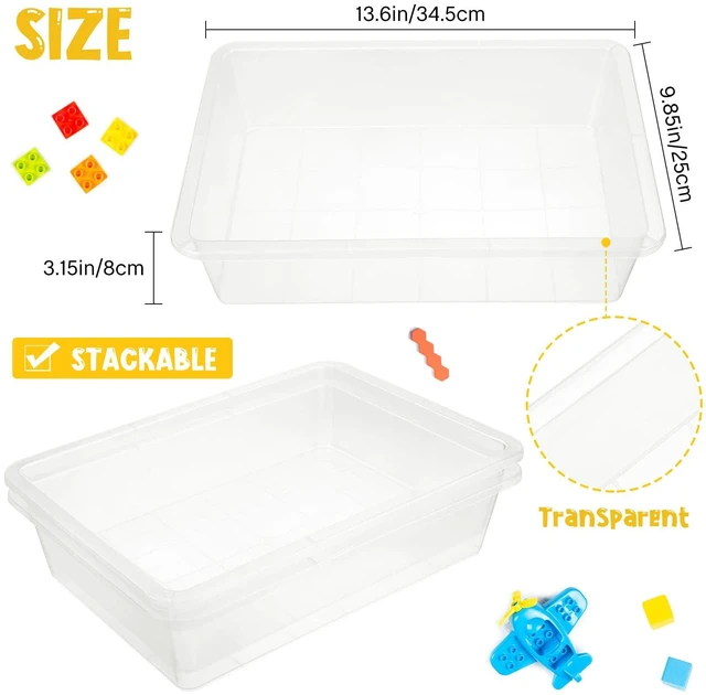 Alt view image 3 of 7 - 48 Pcs Classroom Paper Tray, Stackable Letter Size Bin, Clear Stackable Plastic Trays, Letter Size, for Turn-in Papers, Teacher Desks, Classroom Files and Office Supplies