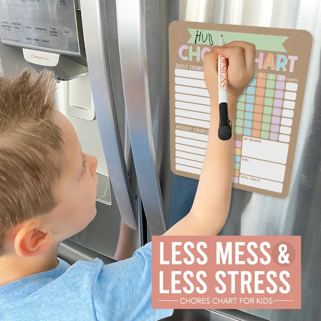 Alt view image 6 of 7 - Magnetic Chore Chart for Kids Multiple Kids Chore Board for Home and School Kraft Colorful Dry Erase Behavior Chart for Kid at Home, Weekly and Daily Responsibility Task Tracker for Teens and Adults