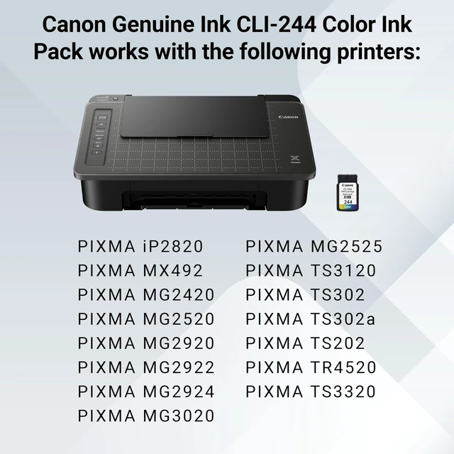 Alt view image 2 of 7 - CL-244 Genuine Color Ink Cartridge,Compatible with iP2820,MX492,MG2420/2520/2920/2922/2924/3020/2525,TS3120/302/302a/202/4520/3320,(Pack of 2)