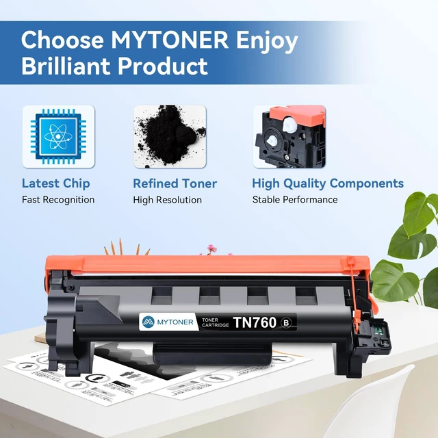 Alt view image 6 of 7 - TN760 Toner Compatible for Brother TN-760 L2690DW L2710DW Printer TN730/760 Black High Yield Toner Cartridge for MFC-L2690DW MFC-L2717DW HL-L2350DW HL-L2395DW L2750DW 4-Pack for home office