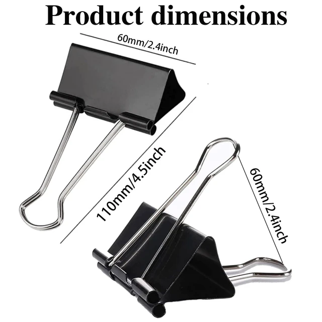Alt view image 4 of 7 - Extra Large Binder Clips 2.4 Inch (60 Pack), Black Large Binder Clips Big paper clips Clamps for Office and Home Supplies