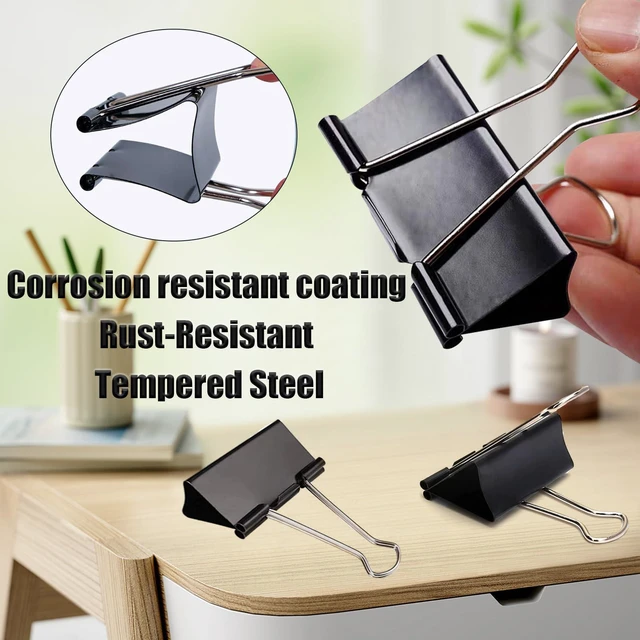 Alt view image 5 of 7 - Extra Large Binder Clips 2.4 Inch (60 Pack), Black Large Binder Clips Big paper clips Clamps for Office and Home Supplies