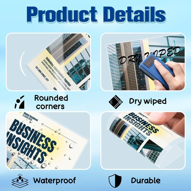 Alt view image 3 of 7 - 500 Pack 5mil 2.5x4.2" Thermal Laminating Pouches Badge Laminate Pouches Clear Laminated Luggage Tags Printable Laminator Pouches for Business Permits Cards (500, 2.5" x 4.2"-5mil-with Holes)