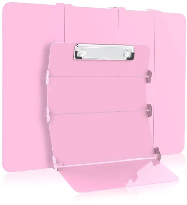 Main image of Nursing Clipboard Foldable, 4-Fold Aluminum Pocket Size, Pink Folding Clipboard with Medical Cheat Sheets, Metal Pen Clip & Privacy Protection for Nurses, Nursing Students & Doctors