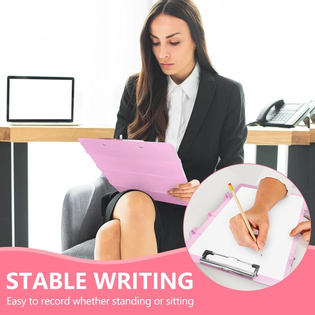 Alt view image 3 of 7 - Nursing Clipboard Foldable, 4-Fold Aluminum Pocket Size, Pink Folding Clipboard with Medical Cheat Sheets, Metal Pen Clip & Privacy Protection for Nurses, Nursing Students & Doctors