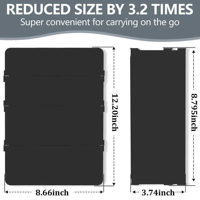 Alt view image 4 of 7 - Nursing Clipboard Foldable, 4-Fold Aluminum Pocket Size,Dark Black Folding Clipboard without Medical Cheat Sheets, Metal Pen Clip & Privacy Protection for Nurses, Nursing Students & Doctors