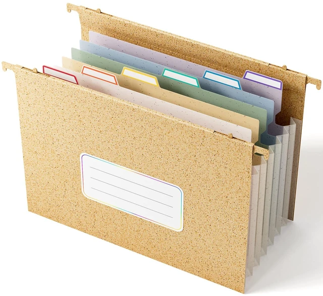 Main image of Wheat Straw Expanding Hanging File Folders,1.2" Accordion Pockets File Organizer, Large Capacity, Letter Size for Filing Cabinet, 100% BPA Free, Return to Nature, Healthy Living- Wheat Yellow