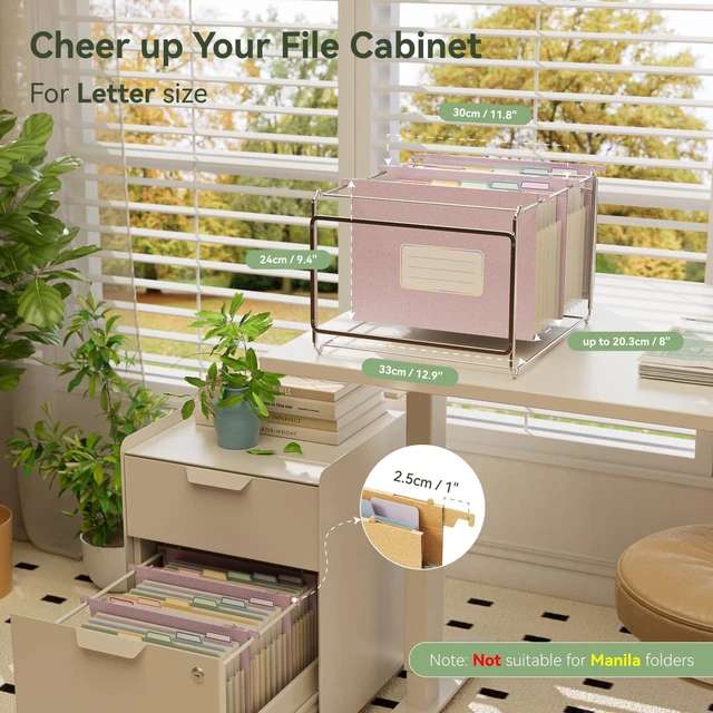 Alt view image 2 of 6 - Wheat Straw Hanging File Folders,7-Pocket Accordion Organizer Large Capacity,Letter Size for Filing Cabinet, 100% BPA Free, Return to Nature, Healthy Living-Lavender purple