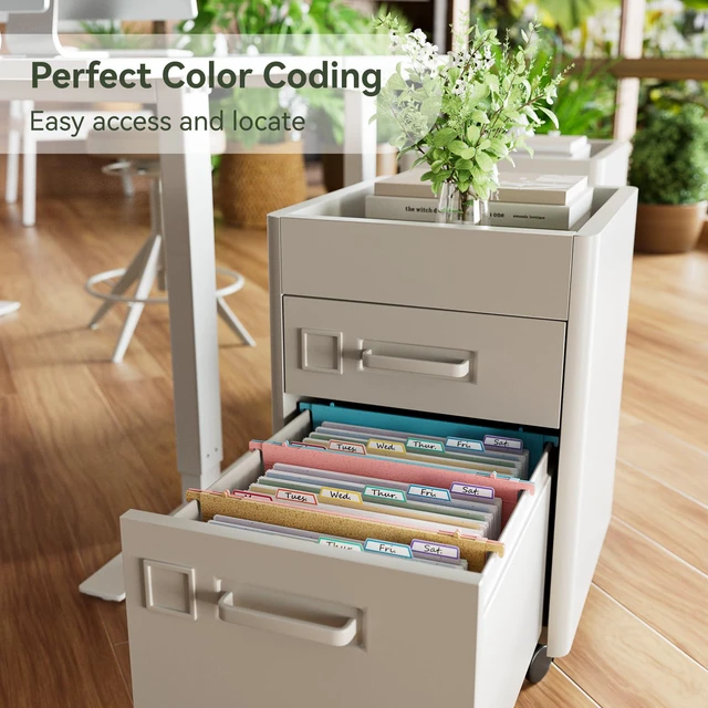 Alt view image 3 of 6 - Wheat Straw Hanging File Folders,7-Pocket Accordion Organizer Large Capacity,Letter Size for Filing Cabinet, 100% BPA Free, Return to Nature, Healthy Living-Lavender purple