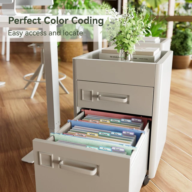 Alt view image 3 of 6 - Wheat Straw Hanging File Folders,7-Pocket Accordion Organizer Large Capacity, Letter Size for Filing Cabinet, 100% BPA Free, Return to Nature, Healthy Living-Mint Green