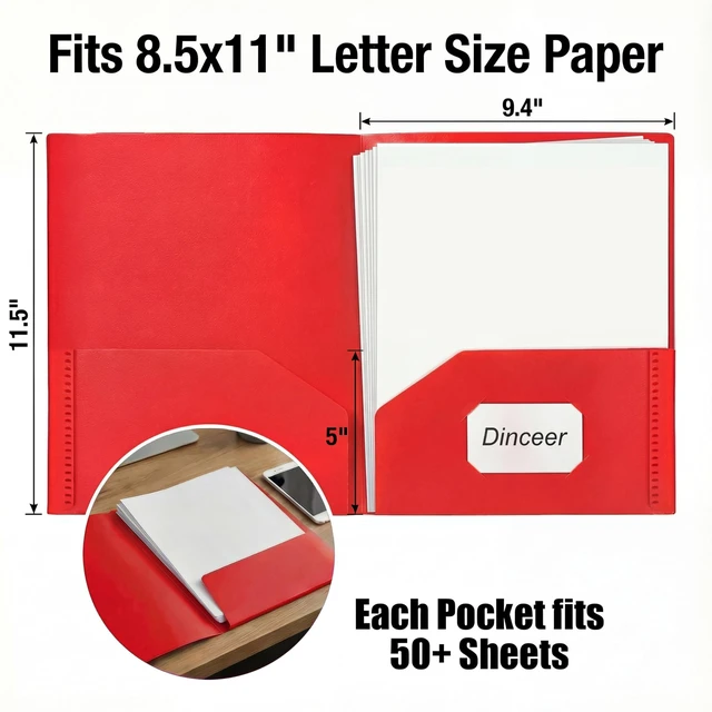 Alt view image 3 of 7 - 14 Pack Heavy Duty Plastic 2 Pocket Folders, No Prongs, Letter Size Durable Heavy Duty File Folders with Business Card Slot, 2-Pocket Folder for Schoolwork & Office,Back to School Supplies