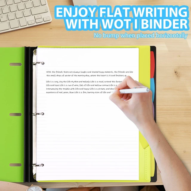 Alt view image 4 of 7 - 2-Pack Telescoping 3 Ring Binder Notebooks, Green Includes Front Cover / Tabbed Catalog Pocket / 5 Tab Dividers / 1 Pocket Folder / 60 Sheets of Paper