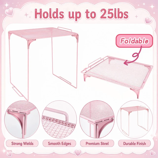 Alt view image 6 of 7 - Pink Locker Accessories for Girls 11 Pcs Back to School Locker Decoration Supplies with Shelf Magnetic Mirror Whiteboard Pen Holder Magnets Locker Organizer Set for School Office