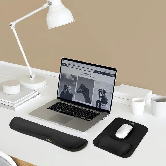 Alt view image 2 of 6 - Premium Keyboard Wrist Rest and Mouse Pad Wrist Support Ergonomic Memory Foam Set for Office, Laptop, Mac, Computer and Gaming, Comfortable Typing &Wrist Pain Relief