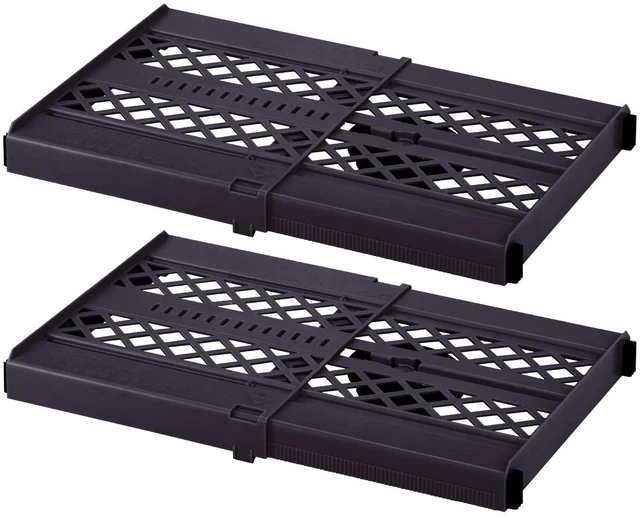 Main image of Adjust-A-Shelf Locker Shelf, Extends to Fit Your Locker, Easy to Use, Perfect for School, Office, Gym, Black, 2-Pack