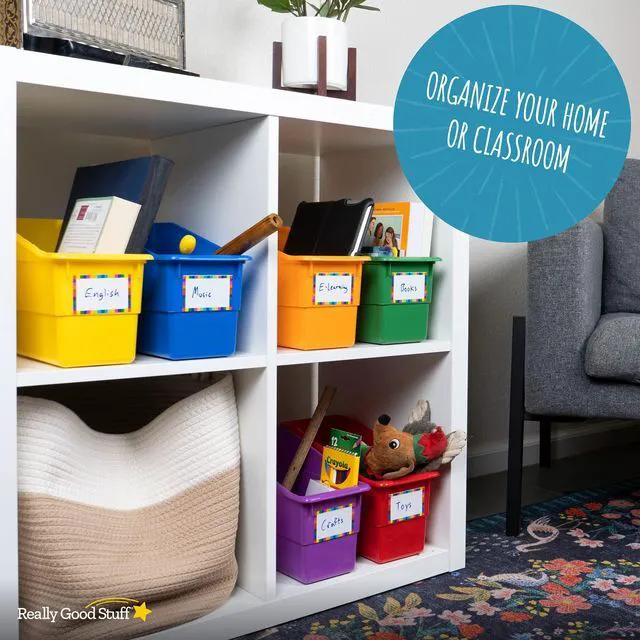 Alt view image 4 of 7 - Durable Book and Binder Holder, 6-Pack, Group Color 5.5" x 12.5" x 7.5", Classroom Organization, Storage Solution, Sturdy and Versatile