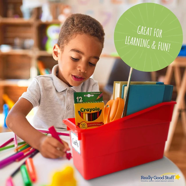 Alt view image 5 of 7 - Durable Book and Binder Holder, 6-Pack, Group Color 5.5" x 12.5" x 7.5", Classroom Organization, Storage Solution, Sturdy and Versatile