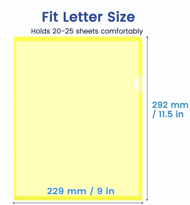 Alt view image 4 of 7 - 25 Pack Clear Document Folder Project Pockets, Clear Plastic Folders Letter Size Plastic Document Folders Paper Poly Jacket Sleeves Folders Copy, 5 Assorted Colors