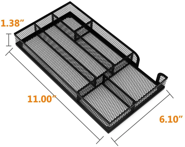 Alt view image 4 of 7 - Desk Drawer Organizer, Metal Mesh Dividers Organizer (Blak-2P, Small)