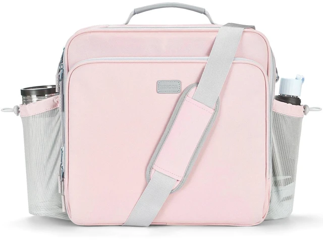 Main image of 3 Inch 3-Ring Zipper Binder with Water Bottle Holder and Handle D-Ring Zip Up Binder with Shoulder Strap, 700 Sheet Capacity, Compatible with 13" MacBook/Tablet, for School, Office, Pink