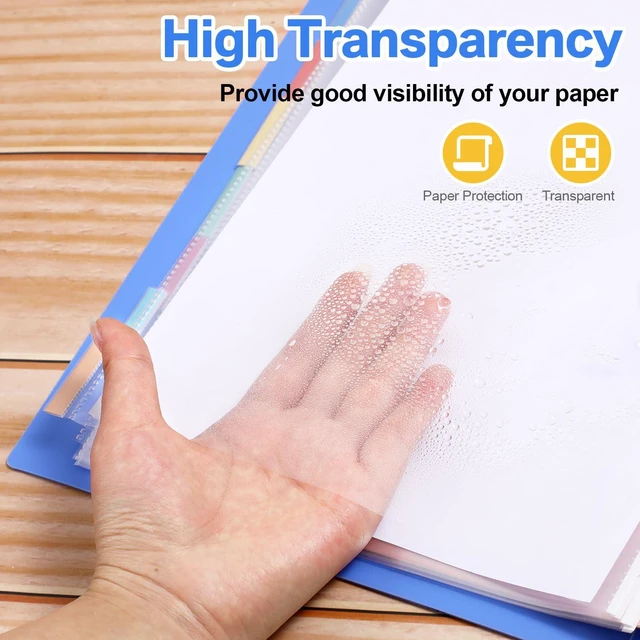Alt view image 5 of 7 - 30 Set of 240 Pack Clear Sheet Protector for 3 Ring Binder Plastic Sheet Protectors with 8 Tab Divider, 8 x 11 Letter Size, Durable Reusable, Organize Documents for School Office Home