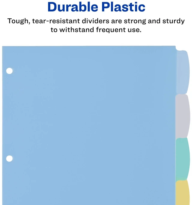 Alt view image 5 of 7 - ® Big Tab Write & Erase Plastic Dividers, 8-Tab, Color, 24 Sets For Organizing and Relabeling Binder Sections, Tear-Resistant Reusable Tabs, 3-Hole Punched, For 3-Ring Binders