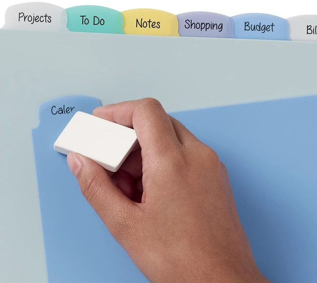 Alt view image 6 of 7 - ® Write & Erase Plastic Dividers, 8-Tab, Multicolor, 3 Sets For Organizing Reports and Presentations, Reusable Write-On Tabs, Big Tab Wider Insertable Design, Tear-Resistant Plastic