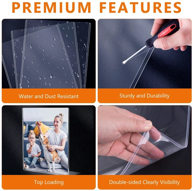 Alt view image 3 of 7 - 25PCS 8" x 10" Rigid Print Protectors Clear Hard Plastic Page Sheet Protectors Photo Holder Poster Plastic Sleeves for Prints, Autograph Pictures, Photographs, Birth Certificate Protector