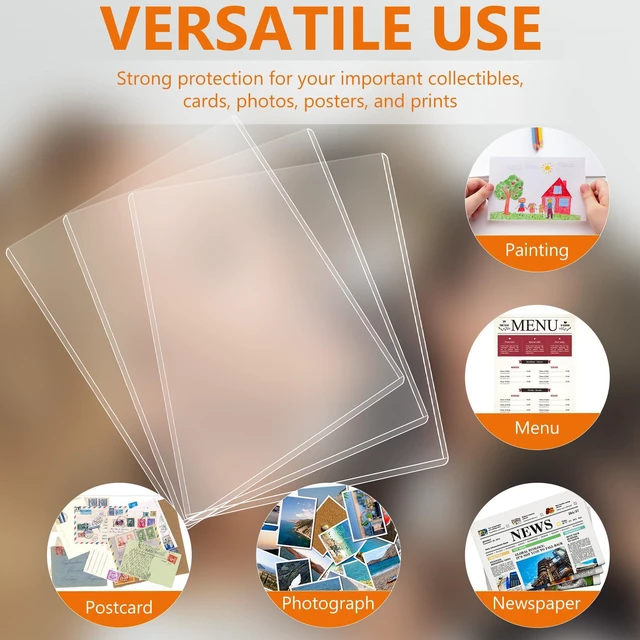 Alt view image 5 of 7 - 25PCS 8" x 10" Rigid Print Protectors Clear Hard Plastic Page Sheet Protectors Photo Holder Poster Plastic Sleeves for Prints, Autograph Pictures, Photographs, Birth Certificate Protector