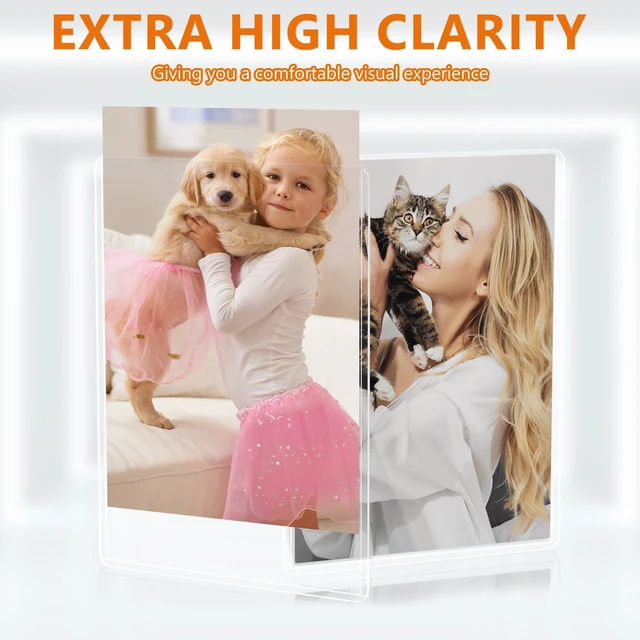 Alt view image 4 of 7 - 50PCS 5" x 7" Rigid Print Protectors Clear Waterproof Hard Plastic Page Sheet Protectors Rigid Sheet Protectors Top Loading Photo Card Plastic Sleeves Paper Document Holder