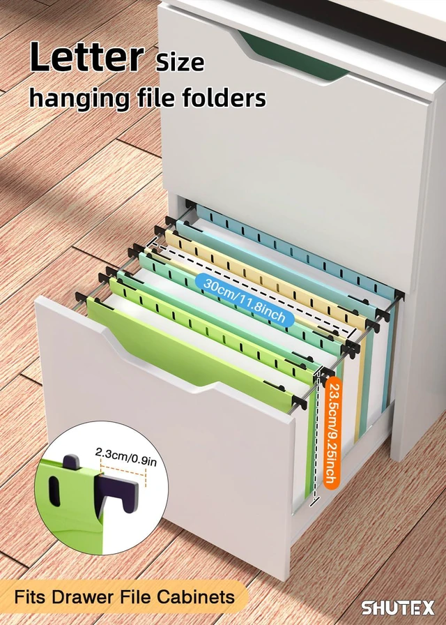 Alt view image 2 of 7 - Plastic Hanging File Folder, 12 Pack, Letter Size, Pastel Colors Extra Capacity,12 Pack Reinforced Hang Folders,Heavy Duty 2 Inch Expansion,Filing Cabinet Folder for Bulk Files/Medical Chart
