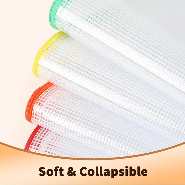 Alt view image 5 of 7 - 18 Pack Mesh Zipper Organizer Bags, A3 A4 A5 Sizes with Labels 3 Sizes Store Artwork, Documents and Small Supplies While Labels Create an Organized System for Home, Office and Projects