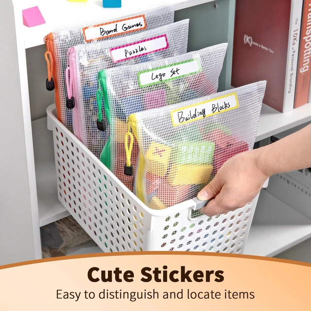 Alt view image 3 of 7 - 18 Pack Mesh Zipper Organizer Bags, A3 A4 A5 Sizes with Labels 3 Sizes Store Artwork, Documents and Small Supplies While Labels Create an Organized System for Home, Office and Projects