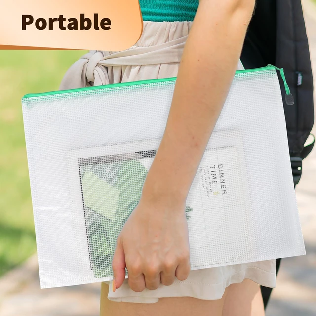 Alt view image 7 of 7 - 18 Pack Mesh Zipper Organizer Bags, A3 A4 A5 Sizes with Labels 3 Sizes Store Artwork, Documents and Small Supplies While Labels Create an Organized System for Home, Office and Projects