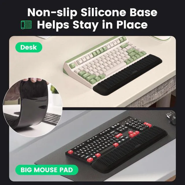 Alt view image 5 of 7 - Keyboard Wrist Rest, Soft Memory Foam Wrist Support, Keyboard Hand Rest Pad for Wrist Pain Relief, Keyboard Wrist Guard for Long Hours of Work, Gaming, StudyingWhite
