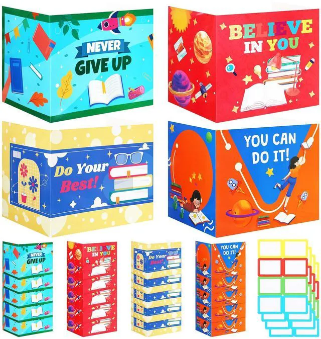 Main image of 24 Pcs Privacy Folders for Students Testing, Encourage, Colorful Testing Dividers for Classroom, Cardboard Privacy Board, Classroom Folders Teacher Supplies, Back to School Supplies
