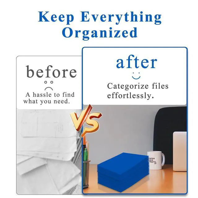 Alt view image 4 of 7 - File folders with Pockets,Blue Two folders for documents,50 Pack Paper Folders with Card Slot,Letter Size,School Students,Business,Home and Office Workers